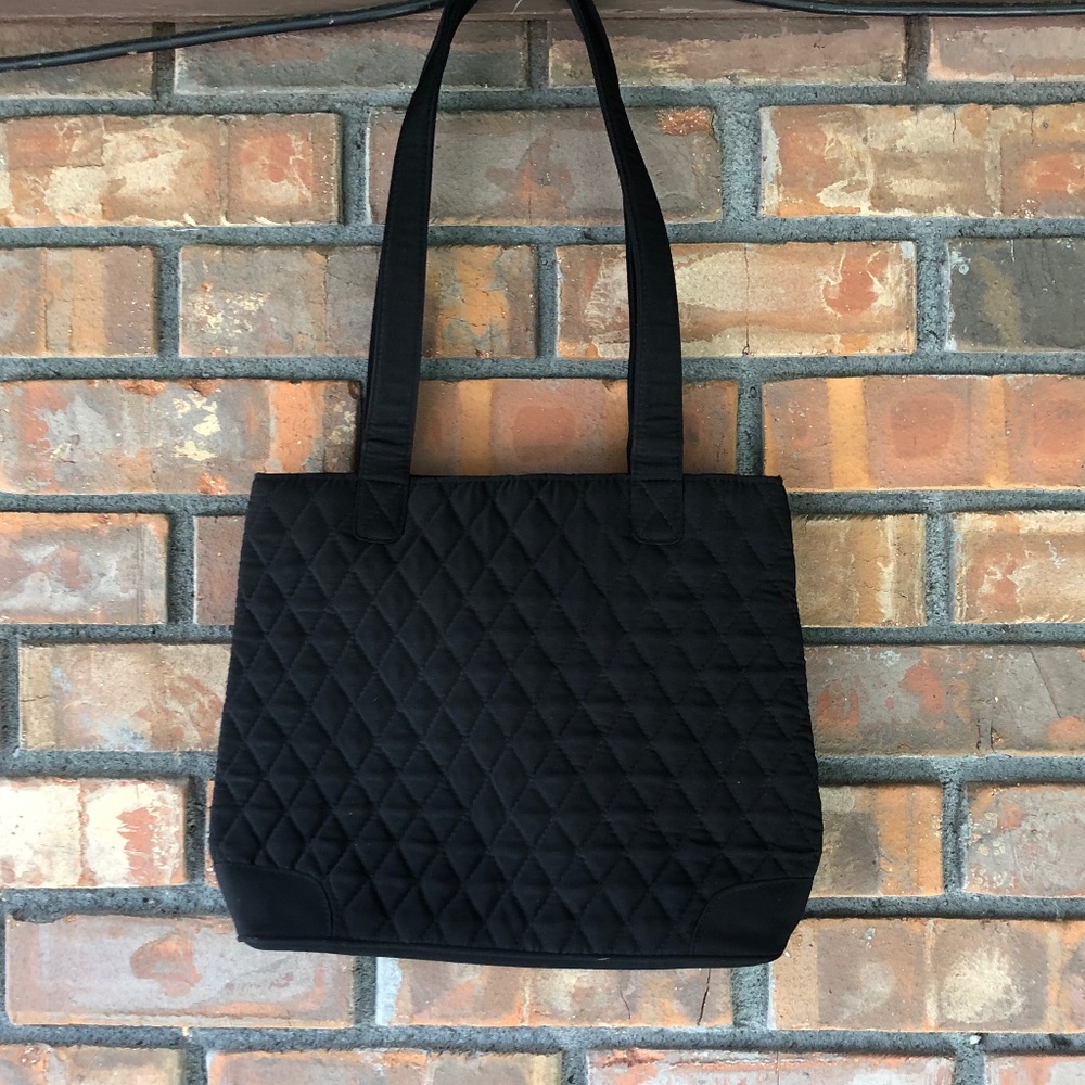 TOTE Quilted Small Black Purse Bag